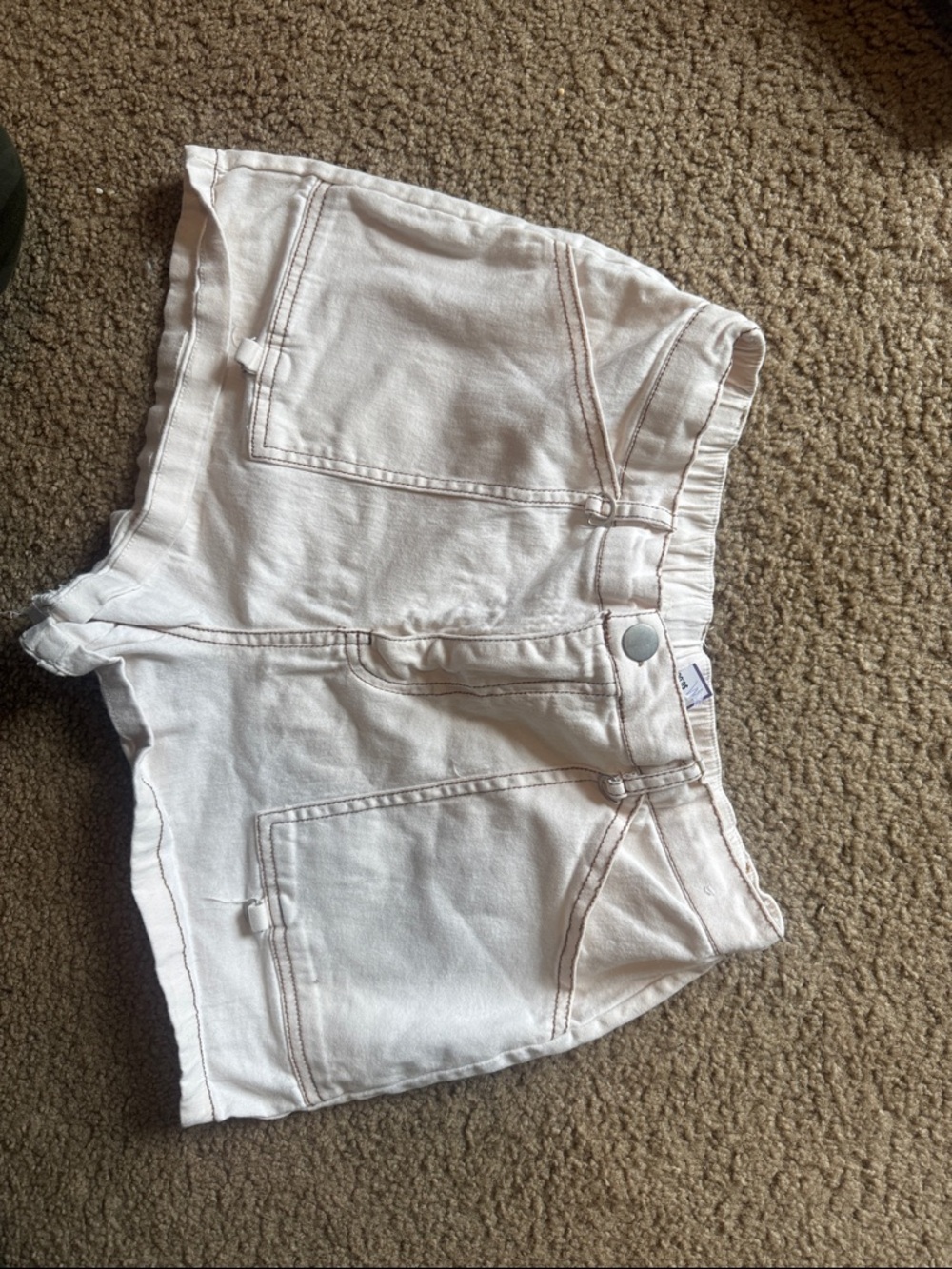 Women's White High-Rise Denim Jean Shorts